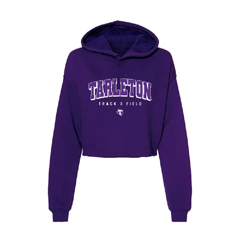 Tarleton State - NCAA Women's Track & Field : Nyla Barlow - Women's Crop Fleece Hoodie Hoodie with Hem Drawcord Adjustable Customizable Tarleton State - NCAA Women's Track & Field : Nyla Barlow - Women's Crop Fleece Hoodie Hoodie with Hem Drawcord Adjustable Customizable
