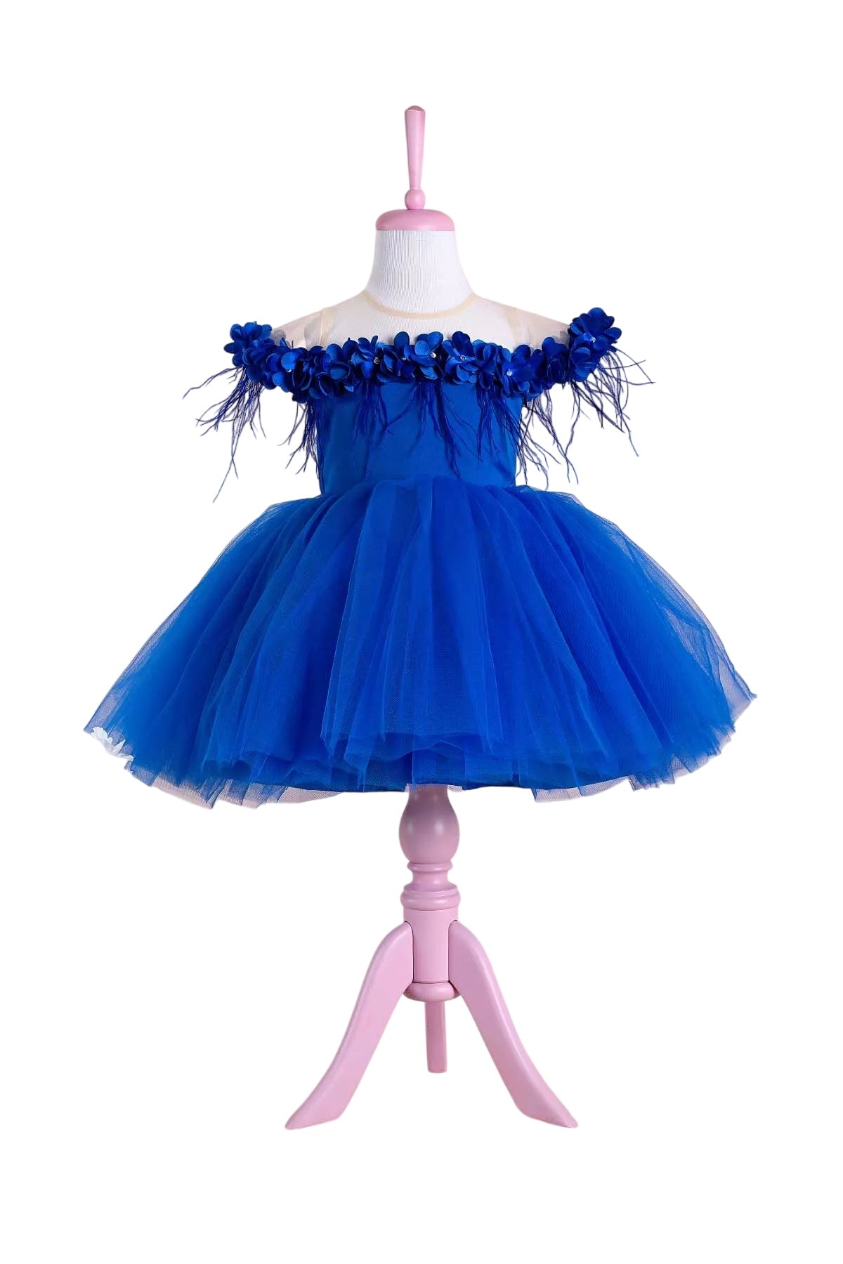 Violet Sax Blue Party Dress Tunics Mesh breathable