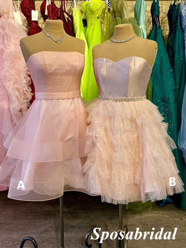 Mismatched Sweetheart Sleeveless A-Line  Mini Dresses/ Homecoming Dresses, PD3626 Fashionable Boho-Chic Mini Dress