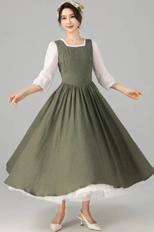 Fit and flare Princess linen dress 5705 Tunics Mesh breathable