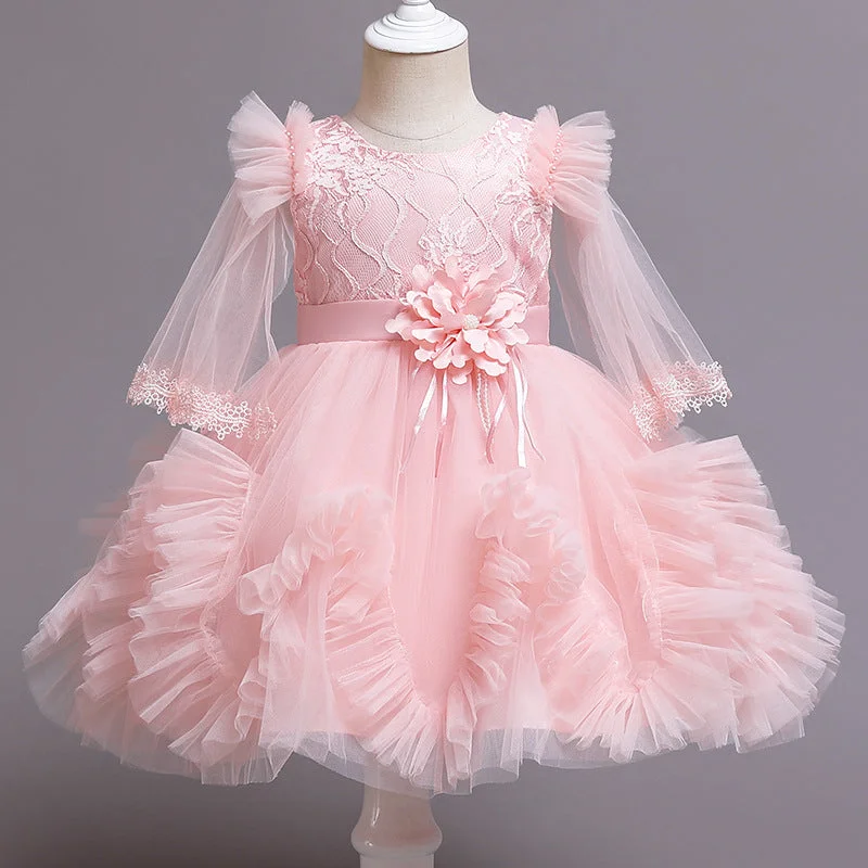 Baby Girl Pageant Princess Dresses Infant Summer Puffy Birthday Party Dresses Shift Classic Vintage