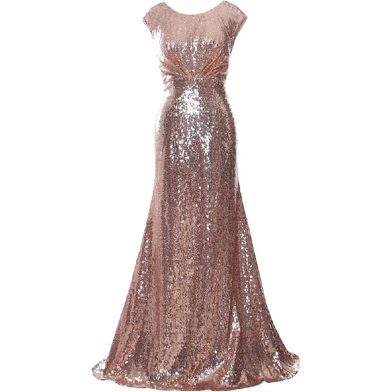 Women Cap Sleeve Sequin Long Wedding Party Dress Bridesmaid Mother Of The Bride Dress Tunics Party sparkling Women Cap Sleeve Sequin Long Wedding Party Dress Bridesmaid Mother Of The Bride Dress Tunics Party sparkling