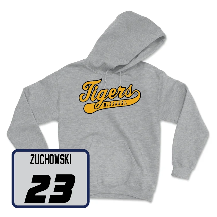 Sport Grey Women's Soccer Script Hoodie - Elena Zuchowski Hoodie with Emblem Brand Identity Sport Grey Women's Soccer Script Hoodie - Elena Zuchowski Hoodie with Emblem Brand Identity
