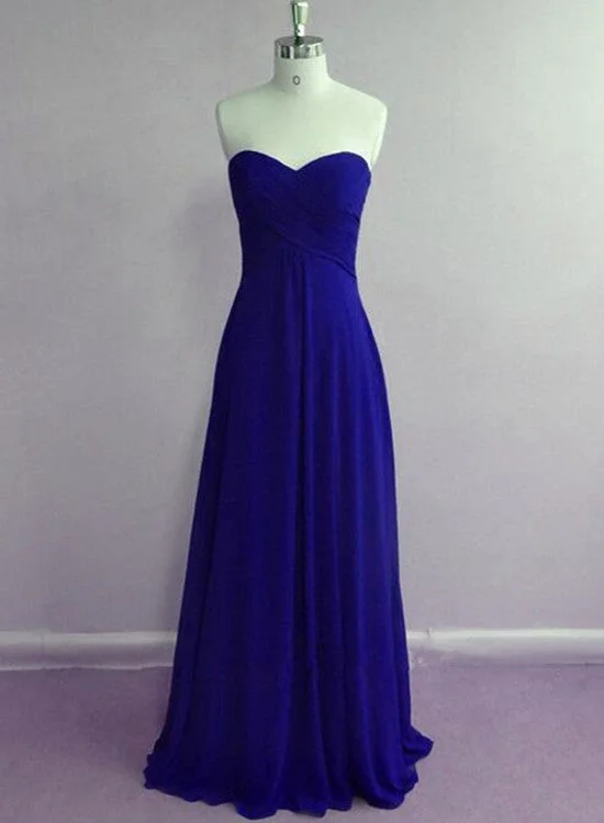Royal Blue Sweetheart Floor Length Simple Bridesmaid Dresses, Blue Party Dresses, A-line Formal Gowns Tunics Evening elegant Royal Blue Sweetheart Floor Length Simple Bridesmaid Dresses, Blue Party Dresses, A-line Formal Gowns Tunics Evening elegant