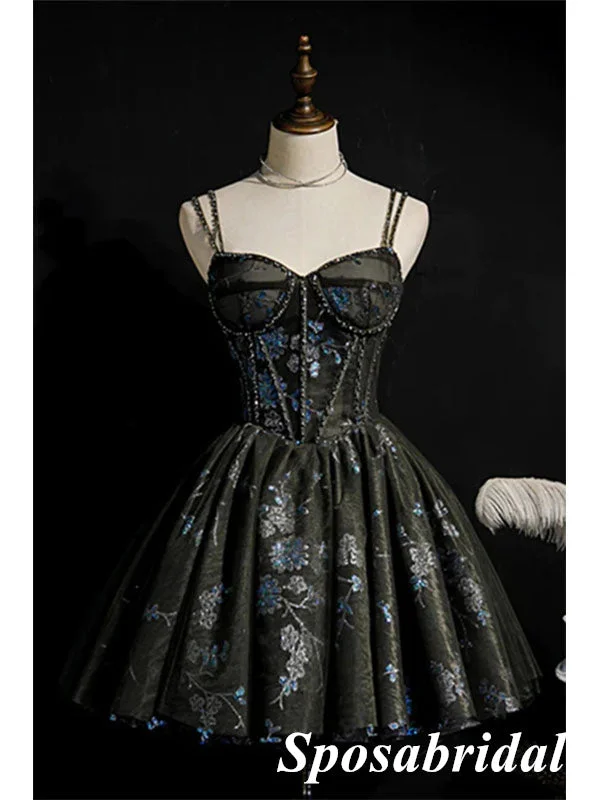 Sexy Spaghetti Straps A-Line Mini Dresses/ Homecoming Dresses, PD3578 Stylish Ruffle Mini Dress Sexy Spaghetti Straps A-Line Mini Dresses/ Homecoming Dresses, PD3578 Stylish Ruffle Mini Dress