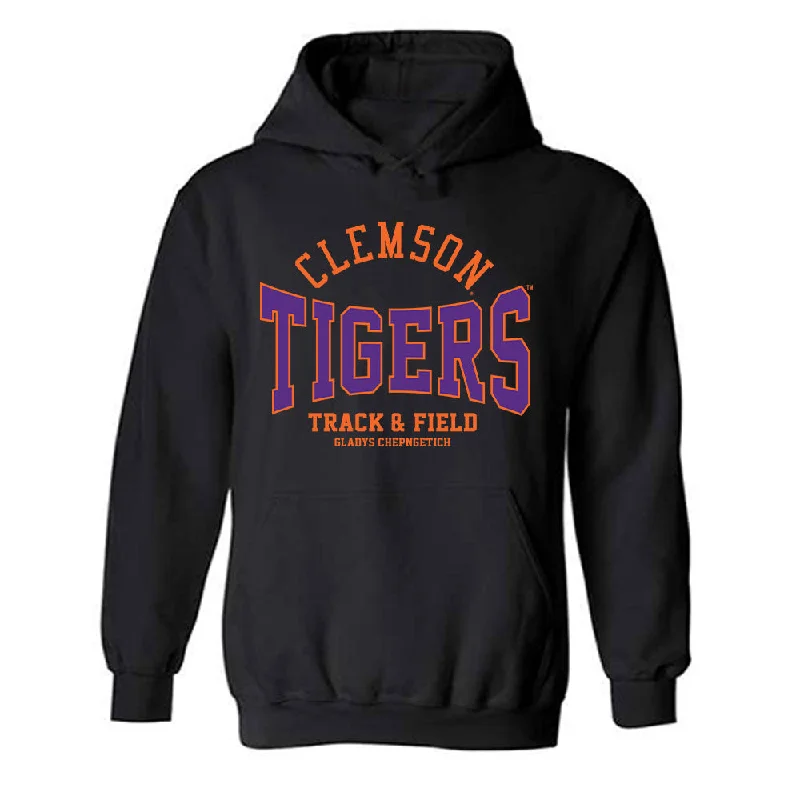 Clemson - NCAA Women's Track & Field : Gladys Chepngetich - Classic Fashion Shersey Hooded Sweatshirt Hoodie with Snap Buttons Easy Quick Clemson - NCAA Women's Track & Field : Gladys Chepngetich - Classic Fashion Shersey Hooded Sweatshirt Hoodie with Snap Buttons Easy Quick
