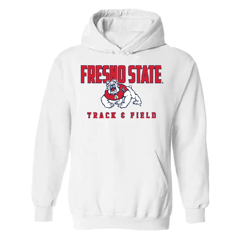 Fresno State - NCAA Women's Track & Field : Cierra Jackson - Classic Shersey Hooded Sweatshirt Hoodie with Hem Contrast Bold Stylish Fresno State - NCAA Women's Track & Field : Cierra Jackson - Classic Shersey Hooded Sweatshirt Hoodie with Hem Contrast Bold Stylish