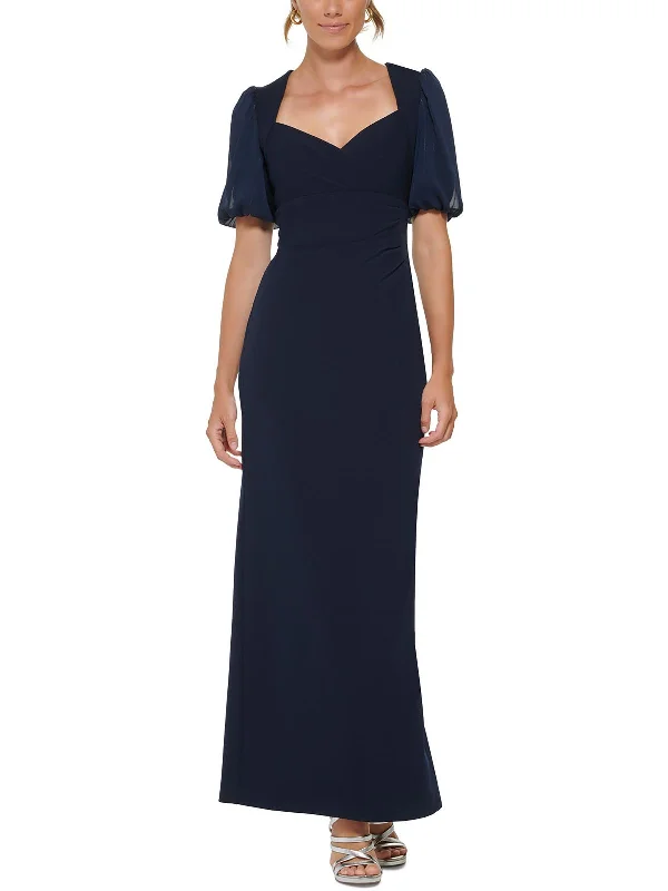 Womens Crepe V-Neck Evening Dress Tunics Prom sequined