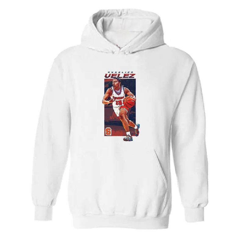 Syracuse - NCAA Women's Basketball : Angelica Velez - Individual Caricature Hooded Sweatshirt Graphic Hoodie Design Print Syracuse - NCAA Women's Basketball : Angelica Velez - Individual Caricature Hooded Sweatshirt Graphic Hoodie Design Print