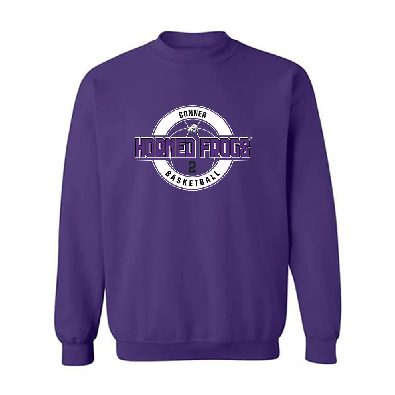 TCU - NCAA Women's Basketball : Madison Conner - Classic Fashion Shersey Crewneck Sweatshirt Hoodie with Belted Waist Structured Tailored TCU - NCAA Women's Basketball : Madison Conner - Classic Fashion Shersey Crewneck Sweatshirt Hoodie with Belted Waist Structured Tailored