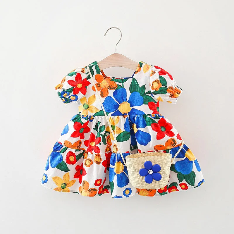 Cozy Baby Girls  Flower Dress Summer Baby Girls Cozy Princess Dress Boatneck Modish Everyday