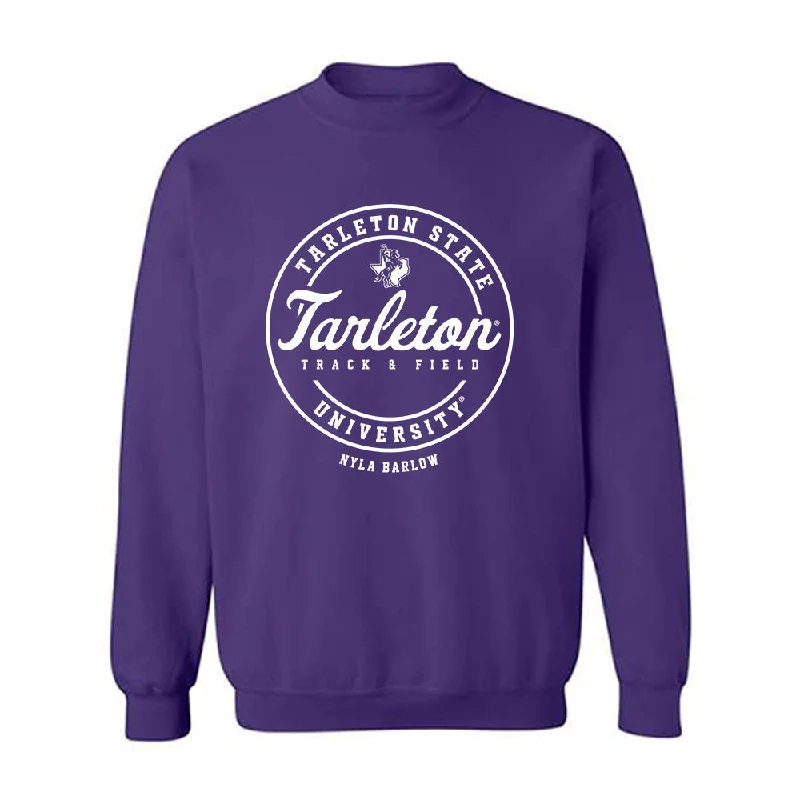 Tarleton State - NCAA Women's Track & Field : Nyla Barlow - Classic Fashion Shersey Crewneck Sweatshirt Hoodie with Pastel Soft Subtle Tarleton State - NCAA Women's Track & Field : Nyla Barlow - Classic Fashion Shersey Crewneck Sweatshirt Hoodie with Pastel Soft Subtle