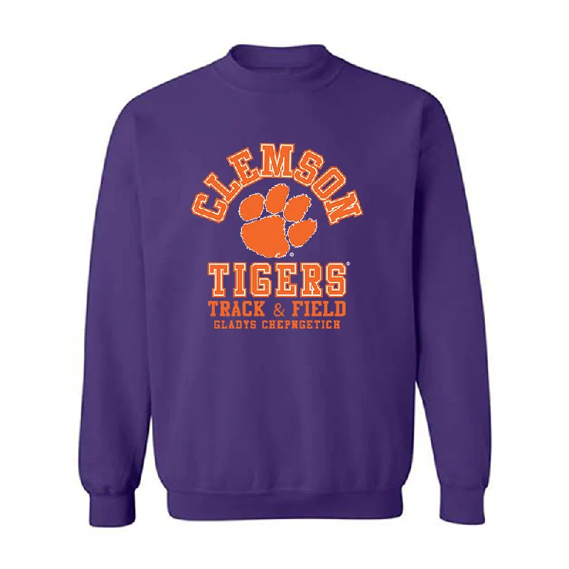 Clemson - NCAA Women's Track & Field : Gladys Chepngetich - Classic Fashion Shersey Crewneck Sweatshirt Hoodie with Hem Ribbing Snug Secure Clemson - NCAA Women's Track & Field : Gladys Chepngetich - Classic Fashion Shersey Crewneck Sweatshirt Hoodie with Hem Ribbing Snug Secure