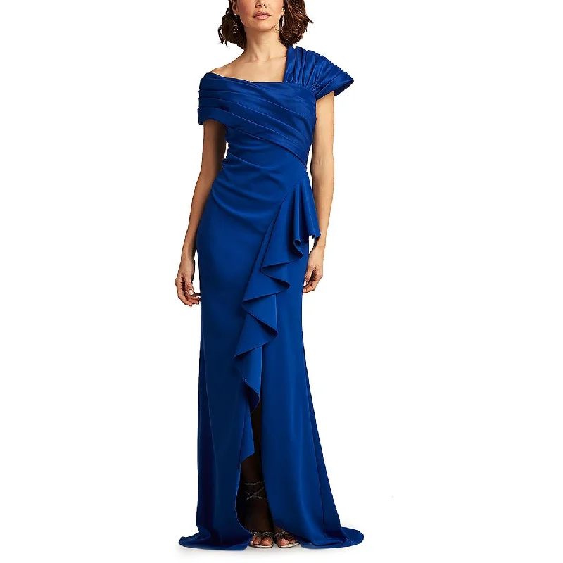 Womens Taffeta Wrap Shoulder Evening Dress Tunics Vintage classic