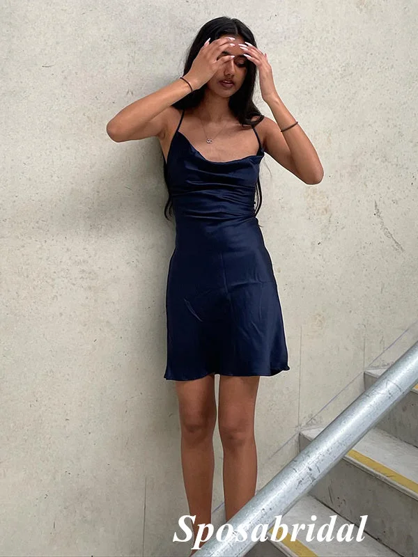 Sexy Soft Satin Spaghetti Straps A-Line Mini Dresses/ Homecoming Dresses, PD3595 Comfortable Off-Shoulder Mini Dress Sexy Soft Satin Spaghetti Straps A-Line Mini Dresses/ Homecoming Dresses, PD3595 Comfortable Off-Shoulder Mini Dress