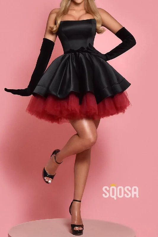 Square Strapless A-Line Two Tone Party/Homecoming Dress QS2534 Tunics Handmade artisanal