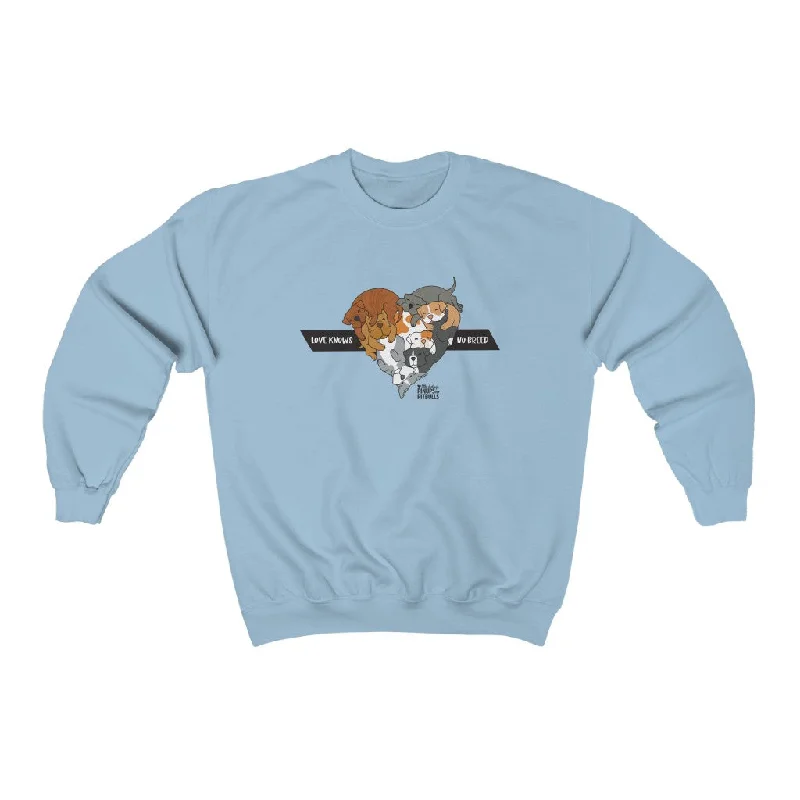Unisex Heavy Blend™ Crewneck Sweatshirt | Love Knows No Breed | BRINDLE Graphic Hoodie Design Print Unisex Heavy Blend™ Crewneck Sweatshirt | Love Knows No Breed | BRINDLE Graphic Hoodie Design Print