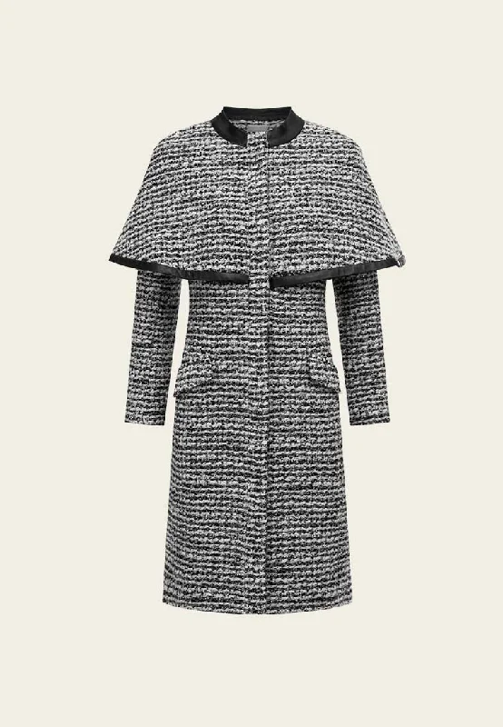 Mixed Grey Wool Cape Dress Tunics Designer luxury