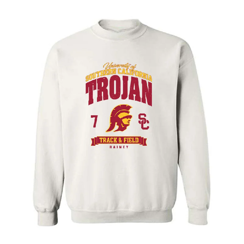 USC - NCAA Women's Track & Field : Darius Rainey - Classic Fashion Shersey Crewneck Sweatshirt Hoodie with Hem Fringe Bohemian Relaxed USC - NCAA Women's Track & Field : Darius Rainey - Classic Fashion Shersey Crewneck Sweatshirt Hoodie with Hem Fringe Bohemian Relaxed