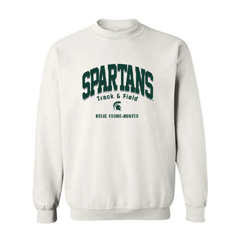 Michigan State - NCAA Women's Track & Field : Kelis Young-Hunter - Classic Fashion Shersey Crewneck Sweatshirt Hoodie with Earth Tones Natural Calm Michigan State - NCAA Women's Track & Field : Kelis Young-Hunter - Classic Fashion Shersey Crewneck Sweatshirt Hoodie with Earth Tones Natural Calm
