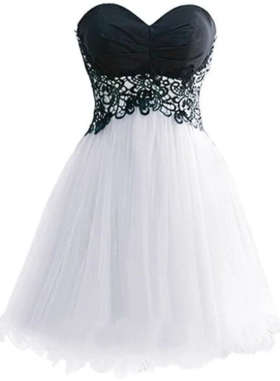 Cute White Tulle Short Sweetheart Graduation Party Dresses, Lovely Formal Dress Homecoming Dress Tunics Corduroy durable Cute White Tulle Short Sweetheart Graduation Party Dresses, Lovely Formal Dress Homecoming Dress Tunics Corduroy durable
