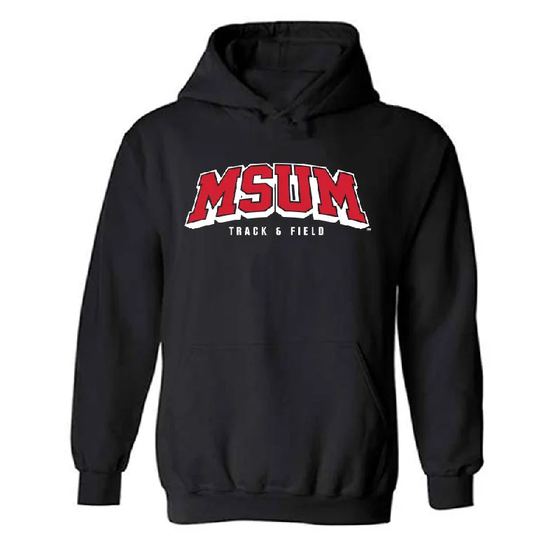 MSUM - NCAA Women's Track & Field : Victory Godah - Hooded Sweatshirt Hoodie with Hem Patch Decorative Personalized MSUM - NCAA Women's Track & Field : Victory Godah - Hooded Sweatshirt Hoodie with Hem Patch Decorative Personalized