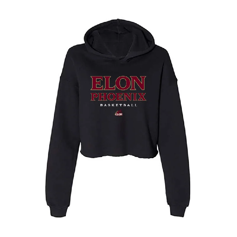 Elon - NCAA Women's Basketball : Hannah Dereje - Women's Crop Fleece Hoodie Hoodie with Sequins Glamorous Eye-catching