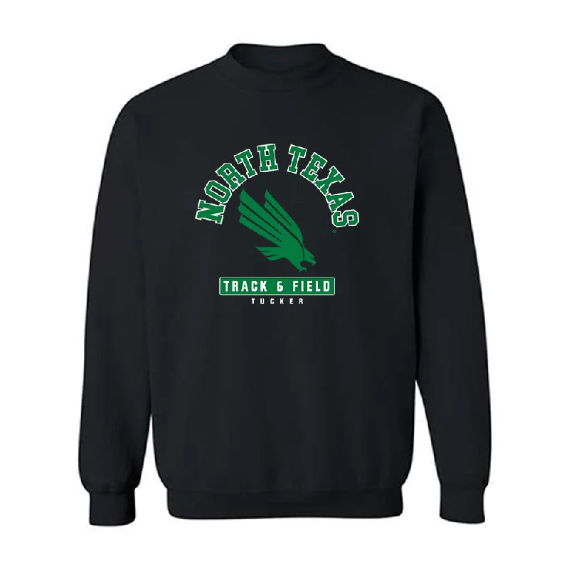 North Texas - NCAA Women's Track & Field : Kendahl Tucker - Fashion Shersey Crewneck Sweatshirt Hoodie with Frayed Bohemian Relaxed North Texas - NCAA Women's Track & Field : Kendahl Tucker - Fashion Shersey Crewneck Sweatshirt Hoodie with Frayed Bohemian Relaxed
