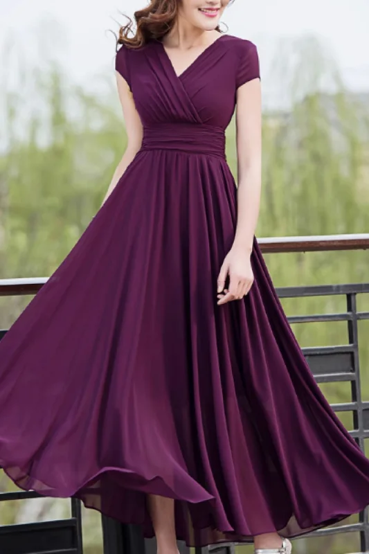 V neck prom summer wedding chiffon dress 5162 Tunics Sale discount