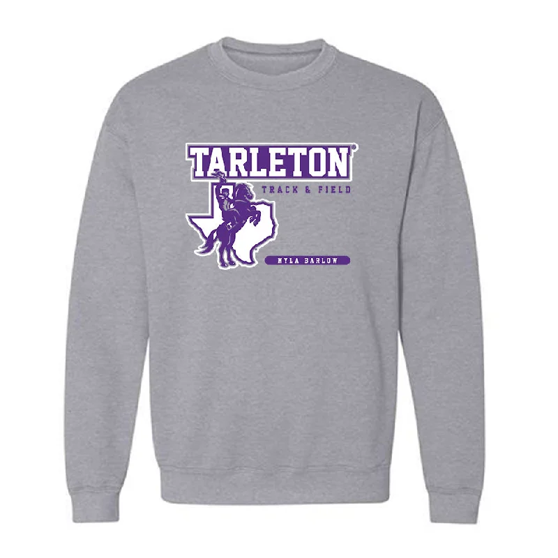 Tarleton State - NCAA Women's Track & Field : Nyla Barlow - Classic Fashion Shersey Crewneck Sweatshirt Cotton Hoodie Fleece Lining Warmth Tarleton State - NCAA Women's Track & Field : Nyla Barlow - Classic Fashion Shersey Crewneck Sweatshirt Cotton Hoodie Fleece Lining Warmth