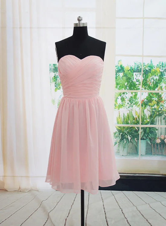 Light Pink Simple New Bridesmaid Dresses, Bridesmaid Dress , Pink Wedding Party Dresses Tunics Print Colorful