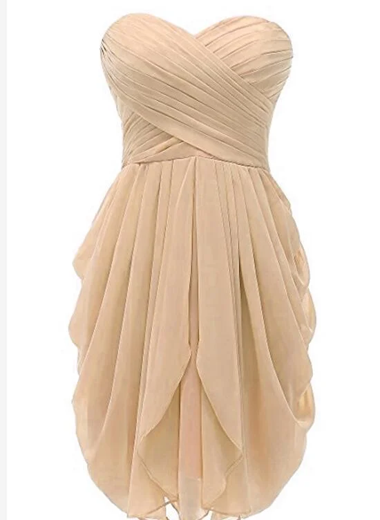 Champagne Short Chiffon Bridesmaid Dresses, Bridesmaid Dress , Lovely Party Dresses Glittery Long Formal Champagne Short Chiffon Bridesmaid Dresses, Bridesmaid Dress , Lovely Party Dresses Glittery Long Formal