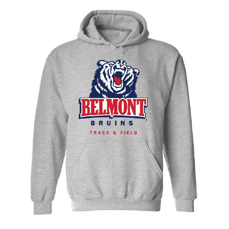 Belmont - NCAA Women's Track & Field : Anna Barr - Classic Shersey Hooded Sweatshirt Hoodie with Frayed Bohemian Relaxed Belmont - NCAA Women's Track & Field : Anna Barr - Classic Shersey Hooded Sweatshirt Hoodie with Frayed Bohemian Relaxed