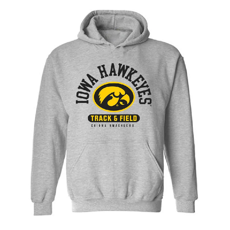 Iowa - NCAA Women's Track & Field : Chioma Nwachukwu - Classic Fashion Shersey Hooded Sweatshirt Hoodie with Button Classic Timeless Iowa - NCAA Women's Track & Field : Chioma Nwachukwu - Classic Fashion Shersey Hooded Sweatshirt Hoodie with Button Classic Timeless
