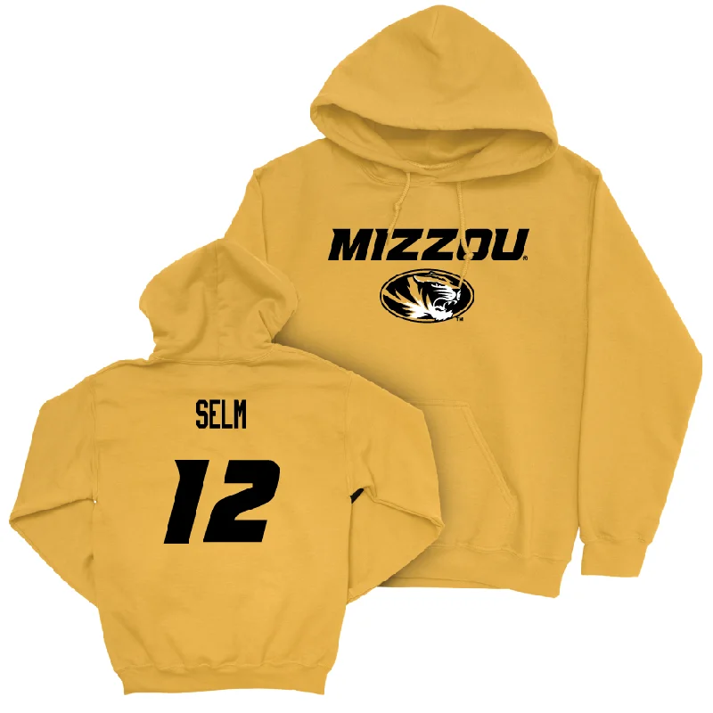 Gold Women's Soccer Mizzou Hoodie - Leah Selm Hoodie with Double Zipper Versatile Adjustable Gold Women's Soccer Mizzou Hoodie - Leah Selm Hoodie with Double Zipper Versatile Adjustable