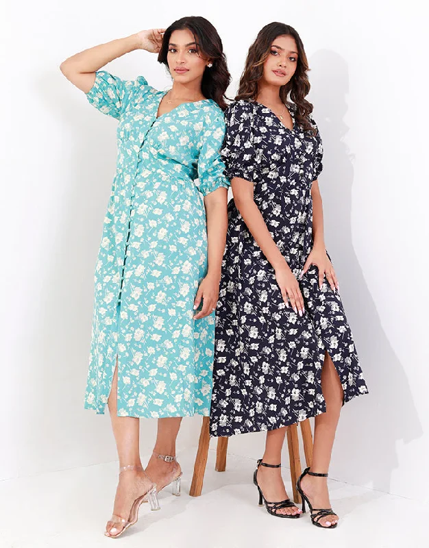 Printed Empire Waist With A-Line Dress Tunics Sophisticated sleek