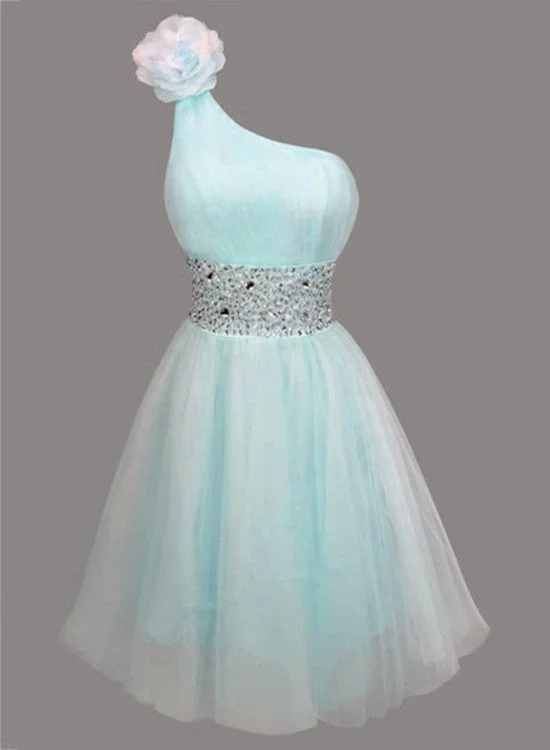 Beautiful Light Blue One Shoulder Homecoming Dresses, Blue Party Dress, Short Junior Party Dress Tunics Fashionable trendy Beautiful Light Blue One Shoulder Homecoming Dresses, Blue Party Dress, Short Junior Party Dress Tunics Fashionable trendy