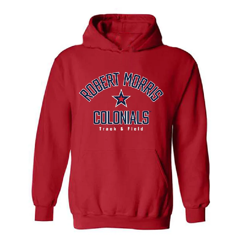 Robert Morris - NCAA Women's Track & Field : Hannah McDanel - Classic Shersey Hooded Sweatshirt Hoodie with Patch Decorative Personalized Robert Morris - NCAA Women's Track & Field : Hannah McDanel - Classic Shersey Hooded Sweatshirt Hoodie with Patch Decorative Personalized