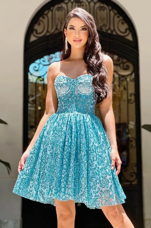 A Line Sweetheart Tulle Short Homecoming Dress Glitter Party Gown QH2484 Tunics Floral girly A Line Sweetheart Tulle Short Homecoming Dress Glitter Party Gown QH2484 Tunics Floral girly