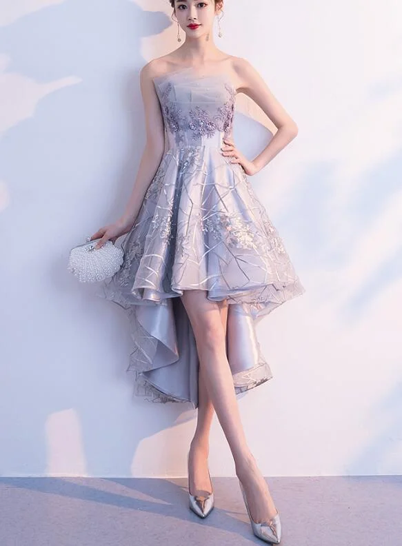 Grey Lace High Low Party Dresses , Grey Homecoming Dresses , Formal Dresses Tunics Bestseller popular Grey Lace High Low Party Dresses , Grey Homecoming Dresses , Formal Dresses Tunics Bestseller popular
