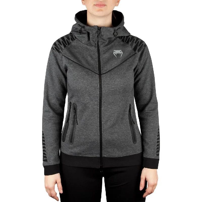 Venum Women's Laser Thermal Zip-Up Hoodie - Dark Heather Gray Hoodie with Full-Zip Functional Layering Venum Women's Laser Thermal Zip-Up Hoodie - Dark Heather Gray Hoodie with Full-Zip Functional Layering