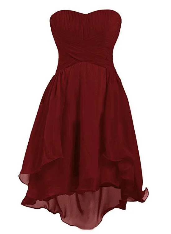 Wine Red Chiffon Sweetheart Simple Short Wedding Party Dress, Pretty Chiffon Knee Length Formal Dress Tunics Denim casual Wine Red Chiffon Sweetheart Simple Short Wedding Party Dress, Pretty Chiffon Knee Length Formal Dress Tunics Denim casual