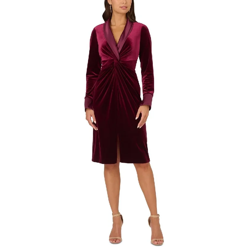 Womens Satin Trim Polyester Sheath Dress Tunics Ceremony elegant