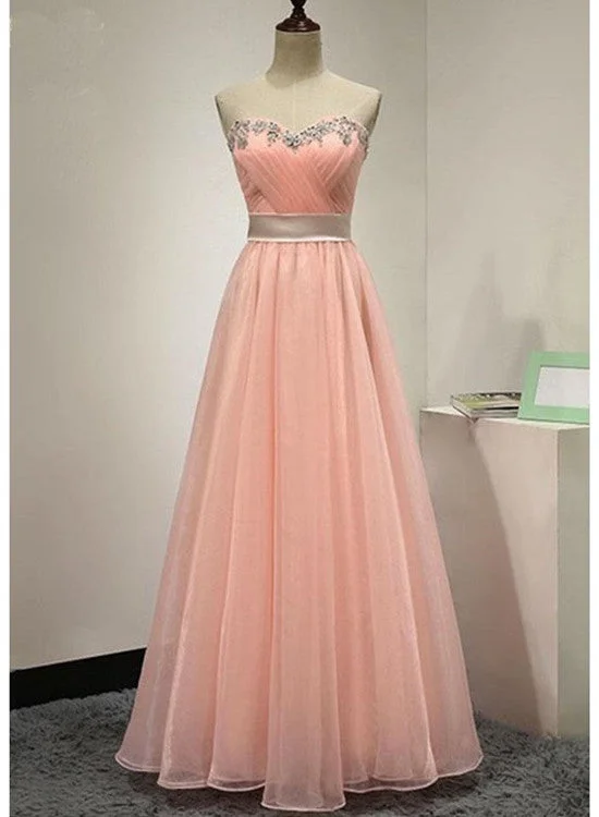 Lovely Simple Organza Pink Floor Length Sweetheart Party Dress, Organza Formal Dress, Prom Tunics Chic fashionable Lovely Simple Organza Pink Floor Length Sweetheart Party Dress, Organza Formal Dress, Prom Tunics Chic fashionable