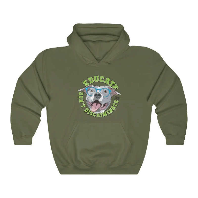 Educate, Don't Discriminate | Unisex Heavy Blend™ Hooded Sweatshirt Hoodie with Lace Feminine Delicate Educate, Don't Discriminate | Unisex Heavy Blend™ Hooded Sweatshirt Hoodie with Lace Feminine Delicate