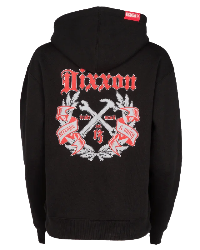 Women's Gray & Red Award Crest Zip Up Hoodie - Black Hoodie with Hood Adjustable Protection