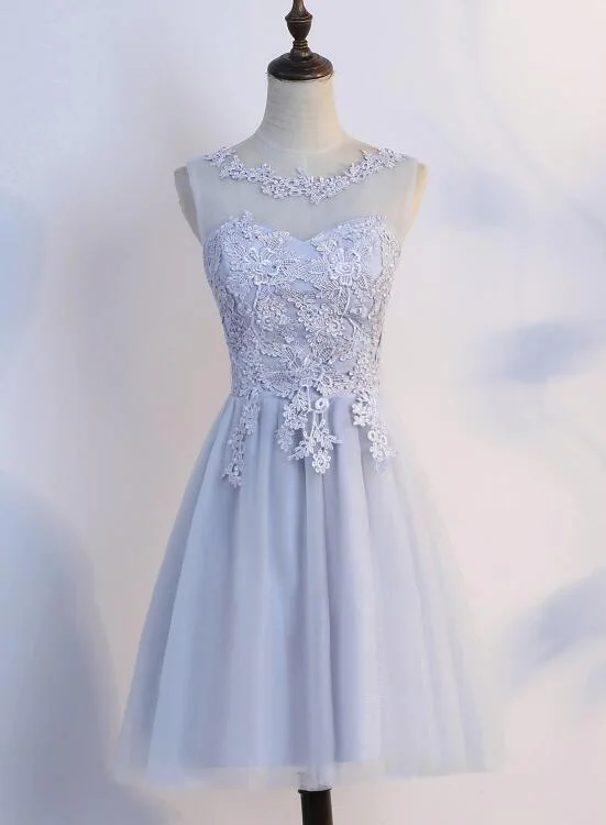 Simple Tulle and Lace Short Prom Dresses, Homecoming Dresses, Cute Party Dresses Turtleneck Warm Winter Simple Tulle and Lace Short Prom Dresses, Homecoming Dresses, Cute Party Dresses Turtleneck Warm Winter