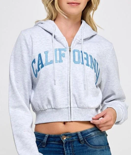 Cali Zip Up Hoodie Hoodie with Gradient Ombre Colorful