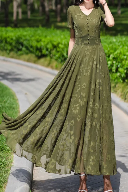 Fit and flare maxi prom floral summer dress 5085 Tunics Essential wardrobe