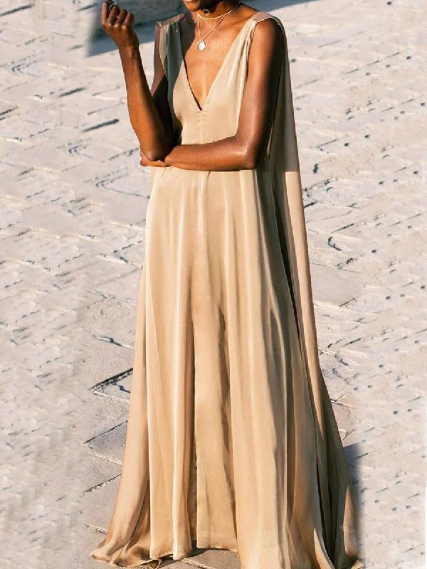 V-neck Sleeveless Casual Long Dress Bodycon Club Sequined